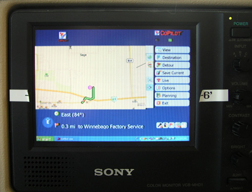 The Sony monitor displaying the PC's output