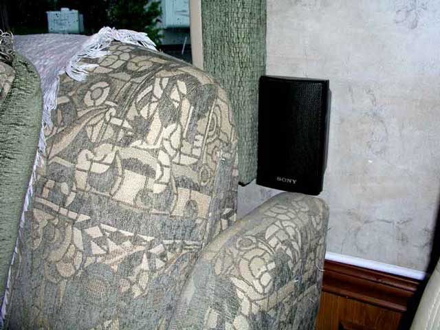 One of the rear speakers