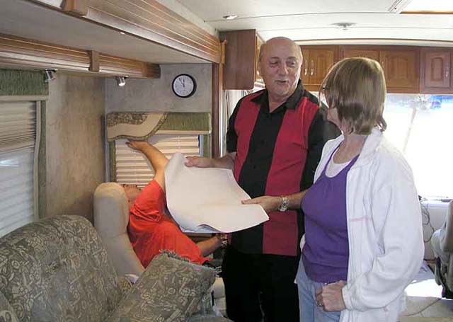 Dave and Jane looking at samples