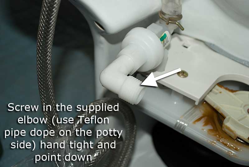 Pipe elbow screwed in