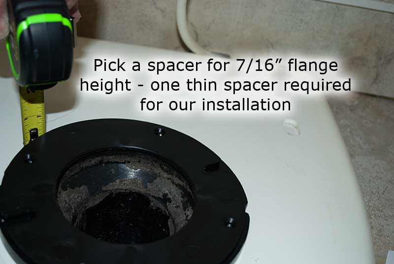 Checking for correct height of the spacer