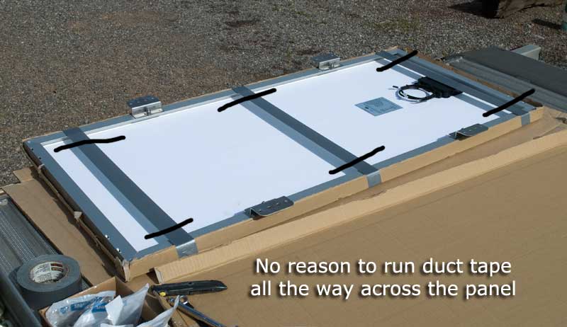 Protect the panel with cardboard