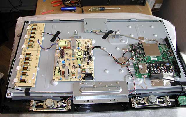TV with the back cabinet removed