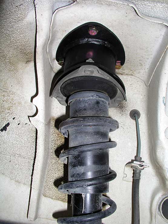 Installed strut with the new spacer